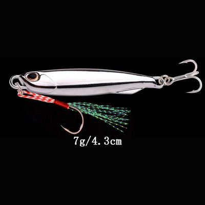 1tk Spoon Metal Jigs Hõbedased konksudega kalapüügi landid 7g 10g 15g 20g 30g 40g galvaniseeritud kalapüügi landid Bait Makrell Bass