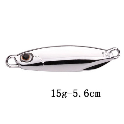1tk Spoon Metal Jigs Hõbedased konksudega kalapüügi landid 7g 10g 15g 20g 30g 40g galvaniseeritud kalapüügi landid Bait Makrell Bass