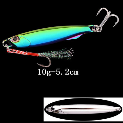 1tk Spoon Metal Jigs Hõbedased konksudega kalapüügi landid 7g 10g 15g 20g 30g 40g galvaniseeritud kalapüügi landid Bait Makrell Bass