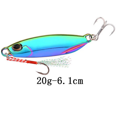 1tk Spoon Metal Jigs Hõbedased konksudega kalapüügi landid 7g 10g 15g 20g 30g 40g galvaniseeritud kalapüügi landid Bait Makrell Bass