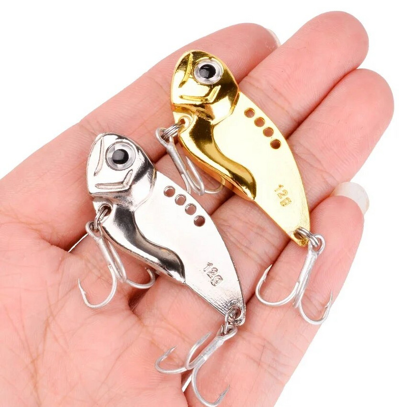 1vnt Metalinis VIB vibracinis masalas Spinner Šaukštas žvejybos masalai 5g 7g 10g 12g 14g Jigs Upėtakių Žieminės žvejybos kietieji masalai Pesca reikmenys