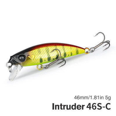 TSURINOYA 46S uppuv Minnow kalapüügi peibutis Intruder 46mm 5g kunstlik forell Ajing Stream Lake Jerkbait Rockfishing Hard Baits