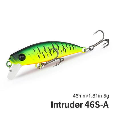 TSURINOYA 46S uppuv Minnow kalapüügi peibutis Intruder 46mm 5g kunstlik forell Ajing Stream Lake Jerkbait Rockfishing Hard Baits