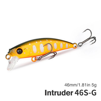 TSURINOYA 46S uppuv Minnow kalapüügi peibutis Intruder 46mm 5g kunstlik forell Ajing Stream Lake Jerkbait Rockfishing Hard Baits