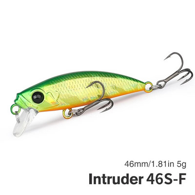 TSURINOYA 46S uppuv Minnow kalapüügi peibutis Intruder 46mm 5g kunstlik forell Ajing Stream Lake Jerkbait Rockfishing Hard Baits