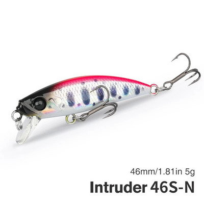 TSURINOYA 46S uppuv Minnow kalapüügi peibutis Intruder 46mm 5g kunstlik forell Ajing Stream Lake Jerkbait Rockfishing Hard Baits