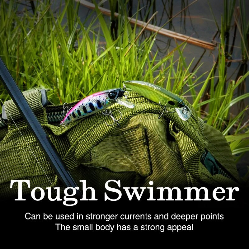 TSURINOYA 46S uppuv Minnow kalapüügi peibutis Intruder 46mm 5g kunstlik forell Ajing Stream Lake Jerkbait Rockfishing Hard Baits