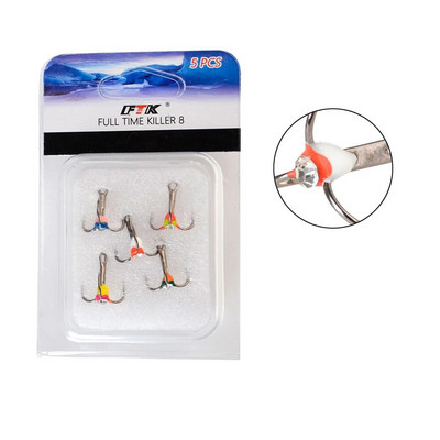 FISH KING 0,4/0,6/0,8g Jääpüügi konksud, kõva peibutis, kõrge süsinikusisaldusega terasest okastraadiga õngekonksud talviseks karpkala-bassipüügiks