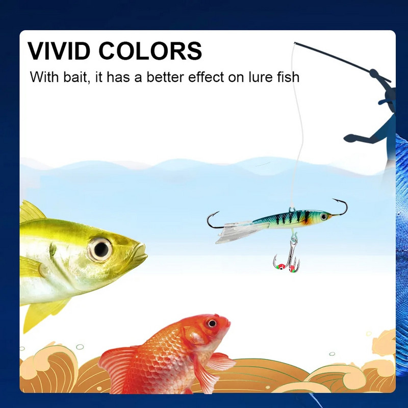 FISH KING 0,4/0,6/0,8g Jääpüügi konksud, kõva peibutis, kõrge süsinikusisaldusega terasest okastraadiga õngekonksud talviseks karpkala-bassipüügiks