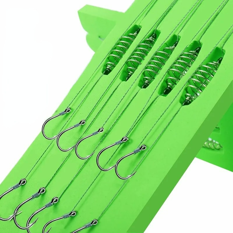 Риболовни куки от въглеродна стомана Двойни бодливи куки с PE въже Аксесоари за риболов на шаран Риболовни куки против заплитане