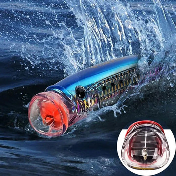 Риболовни примамки Popper Твърда изкуствена плаваща стръв от връхна вода 7 см/9,4 г воблери 3D очи Риболовни принадлежности Стоки за морски аксесоари