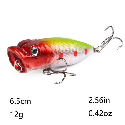 Popper kalapüügi landid Hard Topwater Kunstlik ujuvsööt 7cm/9.4g Voblerid 3D Eyes Püügitarbed Meretarvikud