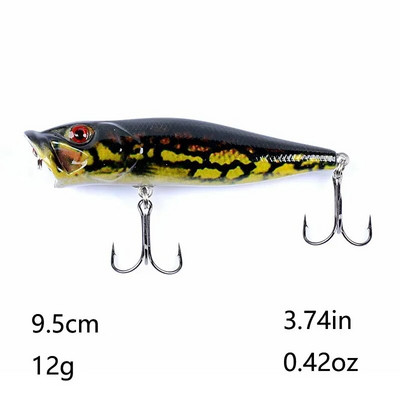 Popper kalapüügi landid Hard Topwater Kunstlik ujuvsööt 7cm/9.4g Voblerid 3D Eyes Püügitarbed Meretarvikud