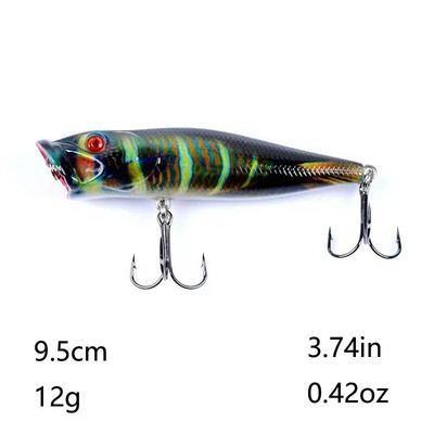 Popper kalapüügi landid Hard Topwater Kunstlik ujuvsööt 7cm/9.4g Voblerid 3D Eyes Püügitarbed Meretarvikud