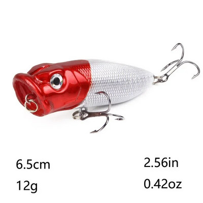 Popper kalapüügi landid Hard Topwater Kunstlik ujuvsööt 7cm/9.4g Voblerid 3D Eyes Püügitarbed Meretarvikud