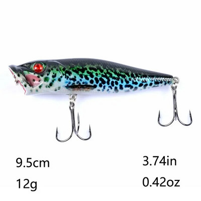 Popper kalapüügi landid Hard Topwater Kunstlik ujuvsööt 7cm/9.4g Voblerid 3D Eyes Püügitarbed Meretarvikud