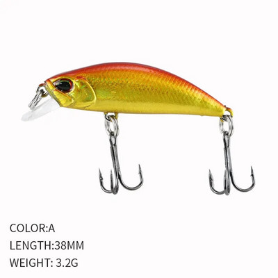 Kuum 38mm 3,2G mini Jaapani mudel uppuv Minnow kalapüügi landid Jerkbaits Peche kunstsöödaga vobler forell-ahvenkarpkala jaoks