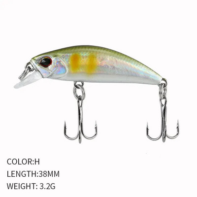 Kuum 38mm 3,2G mini Jaapani mudel uppuv Minnow kalapüügi landid Jerkbaits Peche kunstsöödaga vobler forell-ahvenkarpkala jaoks