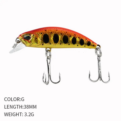 Kuum 38mm 3,2G mini Jaapani mudel uppuv Minnow kalapüügi landid Jerkbaits Peche kunstsöödaga vobler forell-ahvenkarpkala jaoks