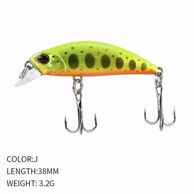 Kuum 38mm 3,2G mini Jaapani mudel uppuv Minnow kalapüügi landid Jerkbaits Peche kunstsöödaga vobler forell-ahvenkarpkala jaoks