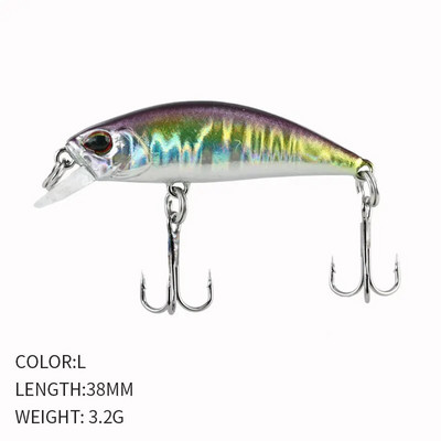Kuum 38mm 3,2G mini Jaapani mudel uppuv Minnow kalapüügi landid Jerkbaits Peche kunstsöödaga vobler forell-ahvenkarpkala jaoks