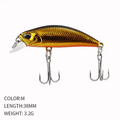 Kuum 38mm 3,2G mini Jaapani mudel uppuv Minnow kalapüügi landid Jerkbaits Peche kunstsöödaga vobler forell-ahvenkarpkala jaoks