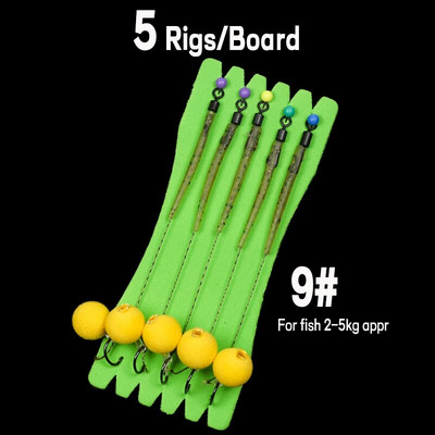 JIGEECARP 5 komada pribora za ribolov šarana Gotovi vezani pribor za šarana s boilie Pop Up Hooklink Hair pribor s uzicom za bodljikavu udicu
