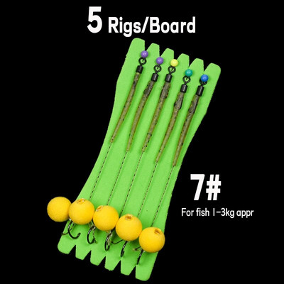 JIGEECARP 5 komada pribora za ribolov šarana Gotovi vezani pribor za šarana s boilie Pop Up Hooklink Hair pribor s uzicom za bodljikavu udicu