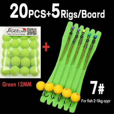 JIGEECARP 5 komada pribora za ribolov šarana Gotovi vezani pribor za šarana s boilie Pop Up Hooklink Hair pribor s uzicom za bodljikavu udicu