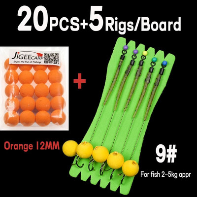 JIGEECARP 5 komada pribora za ribolov šarana Gotovi vezani pribor za šarana s boilie Pop Up Hooklink Hair pribor s uzicom za bodljikavu udicu