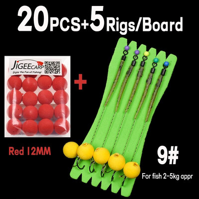 JIGEECARP 5 komada pribora za ribolov šarana Gotovi vezani pribor za šarana s boilie Pop Up Hooklink Hair pribor s uzicom za bodljikavu udicu
