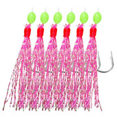 Sabiki Rigs 6tk Konksud Merevee kalapüügi landid Luminous Glow Flash Fishskin Sea Bait Makrell Pesca Tackle