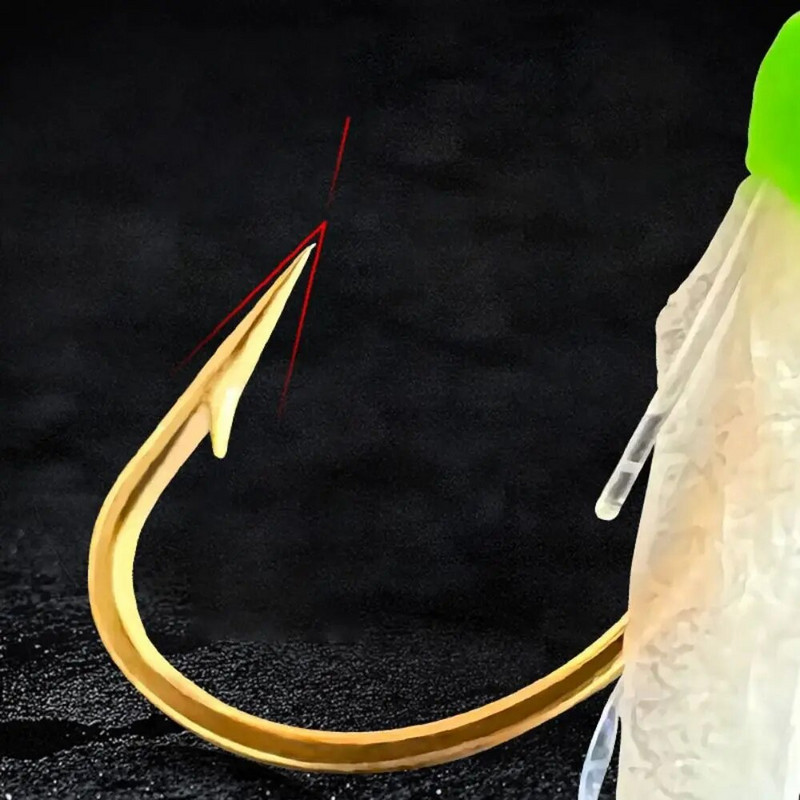 Sabiki Rigs 6tk Konksud Merevee kalapüügi landid Luminous Glow Flash Fishskin Sea Bait Makrell Pesca Tackle