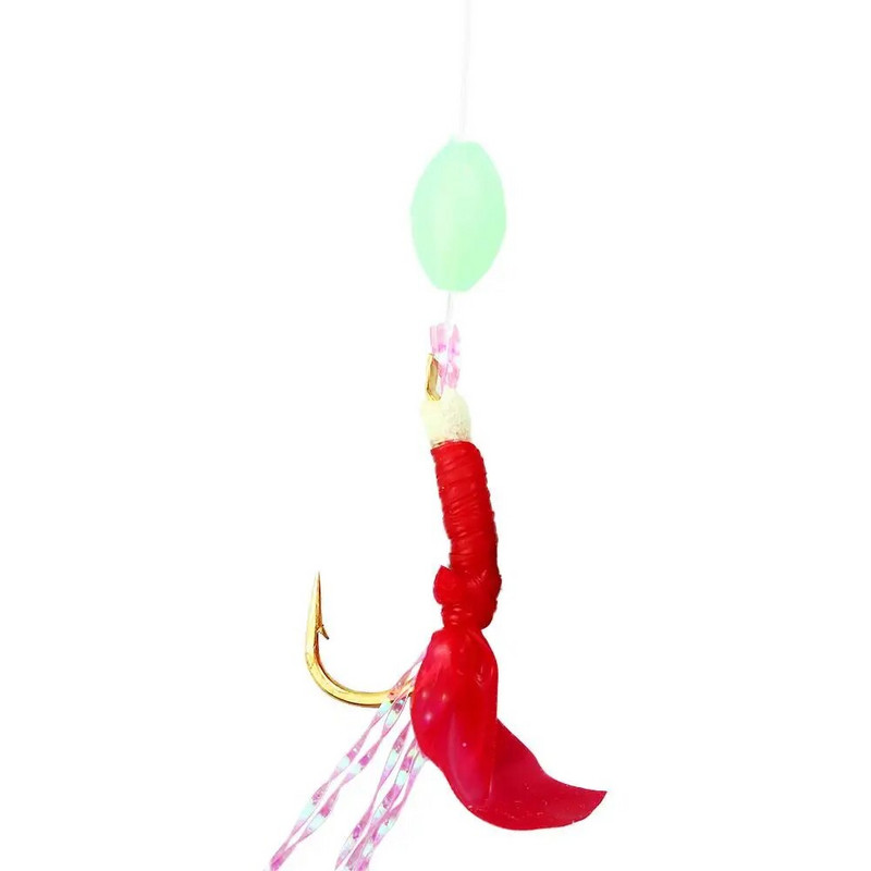 Sabiki Rigs 6tk Konksud Merevee kalapüügi landid Luminous Glow Flash Fishskin Sea Bait Makrell Pesca Tackle