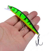 Peldošs Minnow makšķerēšanas māneklis 10cm 8g 3D Eyes Crankbait vobleri mākslīgās plastmasas cietās ēsmas bass līdakas Jerkbait makšķerēšanas piederumi