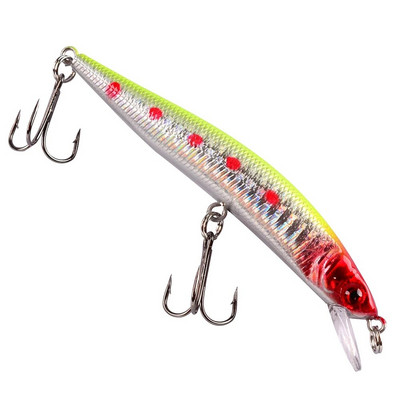 Peldošs Minnow makšķerēšanas māneklis 10cm 8g 3D Eyes Crankbait vobleri mākslīgās plastmasas cietās ēsmas bass līdakas Jerkbait makšķerēšanas piederumi