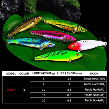 1 τμχ VIB Lure 3D Eye Pencil 5g 7g 15g 17g 20g Balancer Spoon Spinner Painting Fishing Lure Hard Bait Fishing Tackle Treble Hook