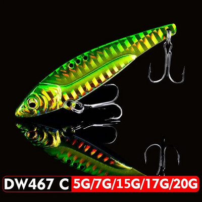 1tk VIB Lure 3D Eyes Pliiats 5g 7g 15g 17g 20g Tasakaalustaja Lusikas Spinner Maalimine Kalastuslant Kõva söödaga kalastustarbed Treble Hook