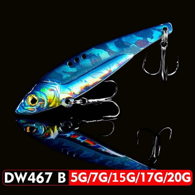 1tk VIB Lure 3D Eyes Pliiats 5g 7g 15g 17g 20g Tasakaalustaja Lusikas Spinner Maalimine Kalastuslant Kõva söödaga kalastustarbed Treble Hook