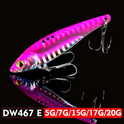 1tk VIB Lure 3D Eyes Pliiats 5g 7g 15g 17g 20g Tasakaalustaja Lusikas Spinner Maalimine Kalastuslant Kõva söödaga kalastustarbed Treble Hook