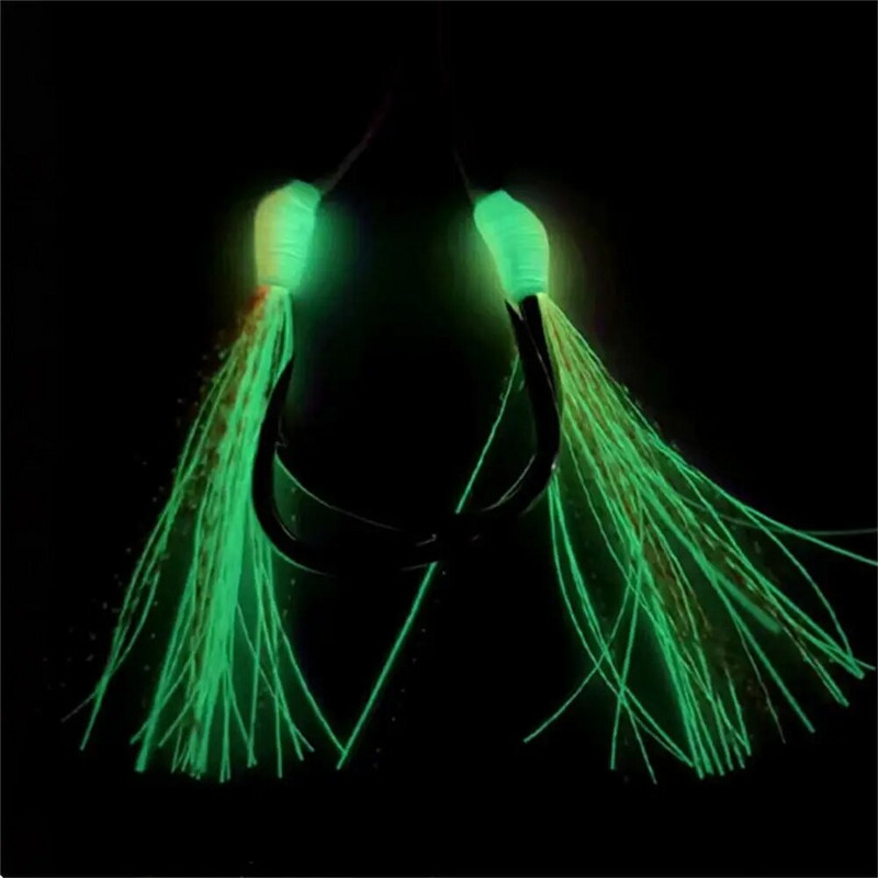 10 tk/partii helendav püügilant Aeglane jigging kalapüük rakised Abikonks Okkast Üksikkonksud Niit Sulg Kõrge süsinikusisaldusega teras