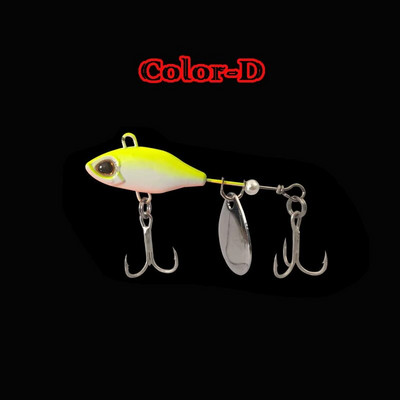 Metalni Vib mamac za ribolov Vortex Spinning 7g 10g 14g Rotirajuće šljokice Slatkovodni tvrdi mamac Vibracijski spinner Žlica za štuku