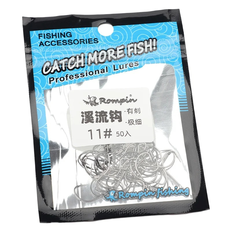 Rompin 50 tk/kott kalapüügi oja konks õngekonks Okaskonks Kõrgsüsinikterasest rohukarpade landid Maaussipüügi tarvikud