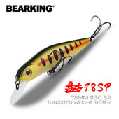 BEARKING PRO 78mm 11,3g SP Volfram kaalusüsteemiga kalapüügi landid minnow vändaga vobler kvaliteetsed kalastustarvete konksud kalastamiseks