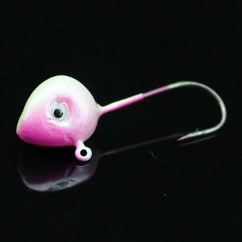 5 бр. фина джингинг риболовна кука с джиг за риболовна примамка от мека пластмаса, прасковен розов цвят, керамична боя с високо съдържание на въглерод