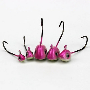 5 бр. фина джингинг риболовна кука с джиг за риболовна примамка от мека пластмаса, прасковен розов цвят, керамична боя с високо съдържание на въглерод