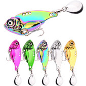 Besisukantis blizgutis metalinis VIB 7g 10g 15g 20g žvejybos masalas besisukantis uodega Vibracijos šaukštas Spinner masalas Crankbait Bass žvejybos reikmenys