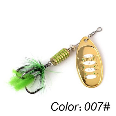 FTK 1tk Spinner Bait 7,5g 12g 17,5g Hard Spoon Bass Landid Metallist püügilant suleliste kolmikkonksudega haugipüügiks