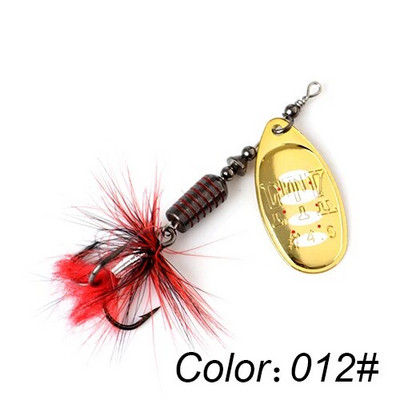FTK 1tk Spinner Bait 7,5g 12g 17,5g Hard Spoon Bass Landid Metallist püügilant suleliste kolmikkonksudega haugipüügiks