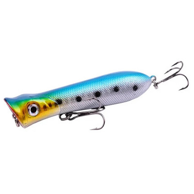 1 tk 8cm 11g 6# konksud Pesca kunstsööt Peche kalapüügitarvete peal vesi meriahvena popperi peibutis vobler vänderööt